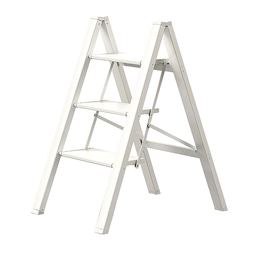 Escalera plegable portátil de 3 o 4 escalones de aleación de aluminio resistente con plataforma ancha, capacidad de 150 kg, ideal para el hogar, baño, cocina, soporte para plantas, taburete y escale