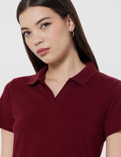 Image of Amazon Brand - Symbol Women Casual Polo T-Shirt | V-Neck | Regular Fit | Short Sleeve