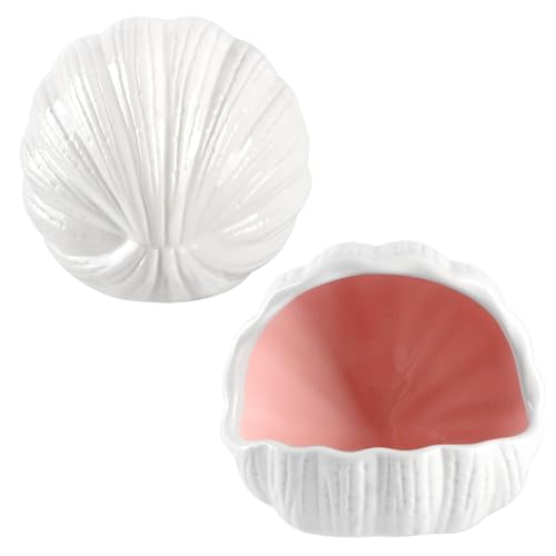 Image of RUIAN Cute Aquarium Decorations Ceramic Conch Shell (Pink-Small)