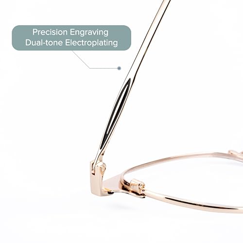 Image of Blue Light Blocking Glasses for Men Anti-Fatigue Computer Monitor Gaming Glasses Prevent Headaches Glasses, Oval Black /Gold