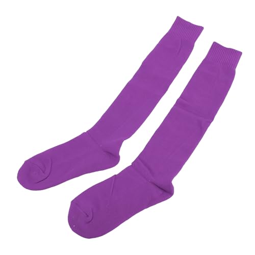 Fencing Knee High Socks, Violet Cotton Breathable Stockings with Elastic Knee Support for Training (M)