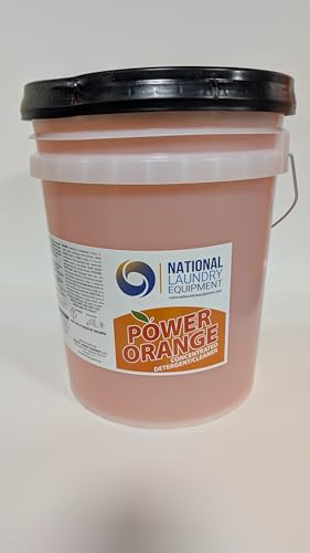 Power Orange Industrial Strength Concentrated Liquid Laundry Detergent Cleaner & Stain Remover – Grease, Oil, & Protein-Based Stains – 5-Gallon Liquid Cleaner – Commercial & Home Use – Fabric Safe