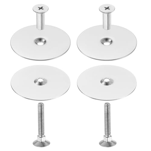 uxcell 2 Set Door Hole Cover Plate, 2-5/8" Diameter Round Deadbolt Cover Plate Metal Door Knob Handle Hole Filler Plate with Connecting Screws, Silver by uxcell - Used condition - CA$11.79