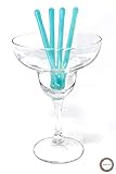 studioTica Caribbean Swirl (Limited Edition) - 5.5 inch handmade glass swizzle stick - Set of 4 reusable glass cocktail stirrers + gift box