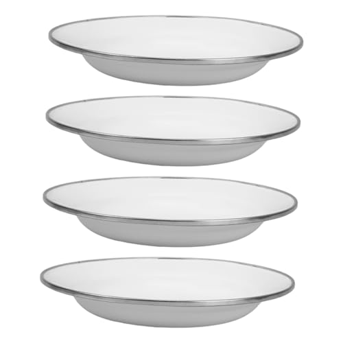 PAMINGONO 4 Platos Esmaltados Platos Esmaltados Para Acampar Bandeja Vintage Para Servir Plato De Fruta Plato Esmaltado Para Servir Platos Esmaltados Bandeja Para Servir Aperitivos