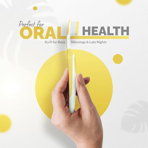 Image of Enshine Advance Clean + Toothbrush Set | Ultra Soft Bristles, Compact Brush Head & Effective Tongue Cleaner | Complete Oral Care Manual Tooth Brush Set for Adults - Pack of 4 (Multicolor)