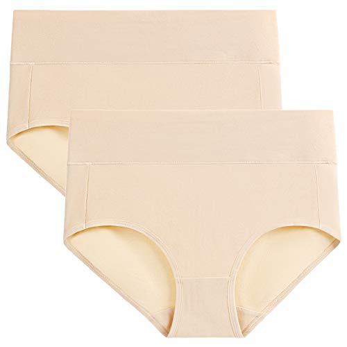 Image of wirarpa Women's Cotton Underwear High Waist Full Coverage Brief Panty Multipack
