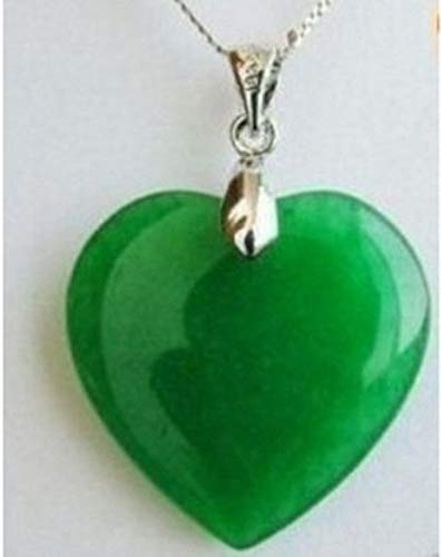 Bijoux Pendentif Collier de Jade vert et collier en argent pour femme