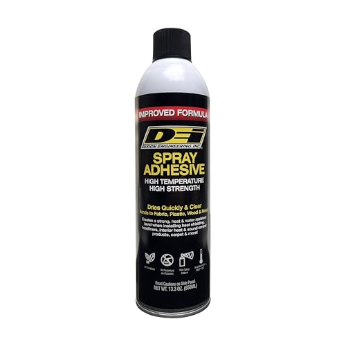 Design Engineering High-Temp Spray Adhesive 13.3 Oz | Heavy-Duty High-Tack Bond | Fast-Drying | Heat Resistant To 200°F | Ideal For Sound Deadening &Amp; Heat Barrier Applications