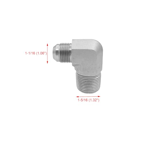 Image of 2501-12-16 Hydraulic Adapter Fitting 3 /4 inch Male JIC 37(1-1 /16 inch-12 SAE) x 1 inch Male (1 inch-11-1 /2 NPTF) 90Pipe Joints Elbow /Corner Carbon Steel