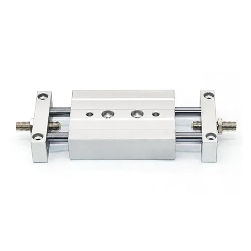 Vérin pneumatique double axe anti-rotation à course ajustable