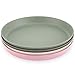 WEESPROUT Bamboo Toddler Plates - 4 pc Set (8" x 8" x 1") - Best Eco-Friendly Dinnerware Plate Pack for Children, Big Kids and Baby - Dishwasher Safe - Natural, BPA Free, Non-Toxic