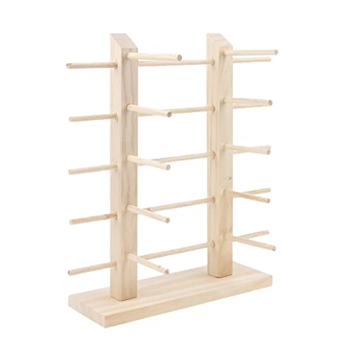 Soporte para gafas contra arañazos con organizador de madera de líneas dobles