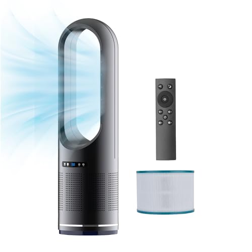 Tower Fan, 31.5Inch Cooling Bladeless Fan with HEPA Filter 99.97%, 2 IN 1 Floor Fan Combo 80°...