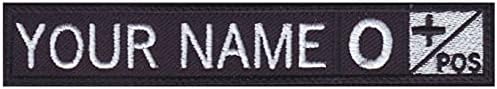 Personalized Embroidered Custom Name Tag Patch with Blood Type image 5