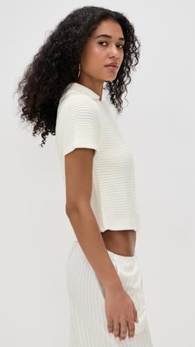 Women's Ribbed Knit Button Tee4
