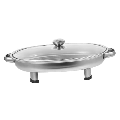 PRETYZOOM Buffet Tray Stainless Steel Chafing Dish with Lid Serving Platter for Entertaining Buffet Dishes for Grilled Fish and Seafood Display and