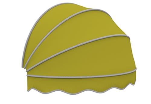 Auvent pliable de terrasse jaune citron, dôme rétractable imperméable pour porte et fenêtre