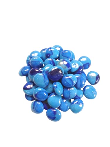 Jagmagahat Decoration Marble Stones for Vase Filler or Pebbles for Decoration Decor/Glass Marble Capsule Pebbles/Glass/Gravels/Stone/Beads for Aquarium, Table, Vase, FountaiN (Stone_480 Dark Blue)