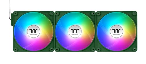 Thermaltake CT140 EX Reverse ARGB Sync PC Cooling Fan | 140‑mm‑ARGB‑PWM‑Lüfter | Racing Green | 3 Fan Pack – Ansicht 1