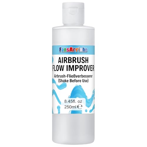 FansArriche Airbrush Flow Improver, 250 ml (8.45 oz) Bottle for Acrylic Airbrush Paints, Reduce Clogs and Improve Acrylic Paint Flows