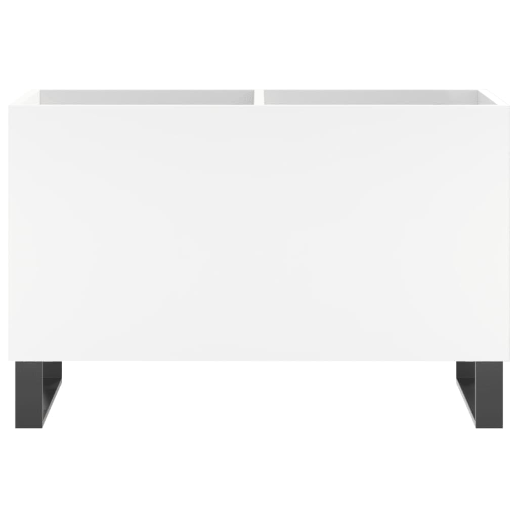 Szafka panelowa, biała, materiał drewnopochodny, żelazne nogi, 74,5 x 38 x 48 cm, winylowe płyty winylowe, do przechowywania płyt winylowych, ze stabilną płytą górną, do salonu, kina domowego
