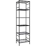 6-Wire Shelving Metal Storage Rack Shelves, Standing Storage Shelf Units for Laundry Bathroom Kitchen Pantry Closet(Black)