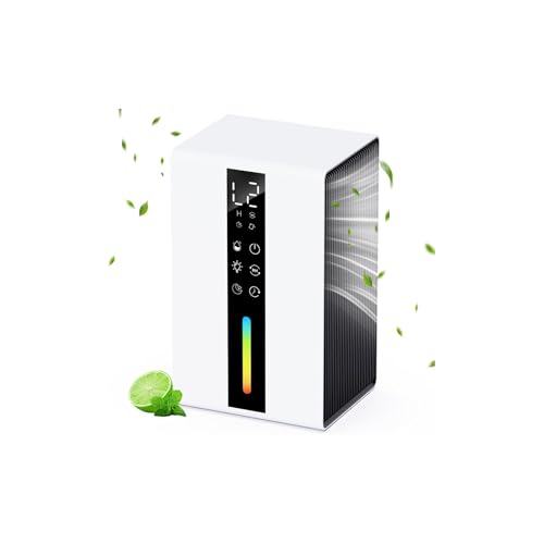Dehumidifiers for Home, 2 Speeds + 2 Modes, Auto-Defrost Auto-Off, 48-Hour Timer, Electric Energy Efficient, 1800ML Water Tank, 7-Color Light, Dehumidifier for Bedroom, Bathroom, Closet, and Garage