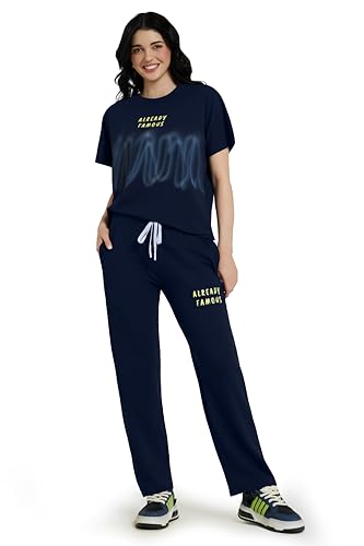 Image of ZEYO Night Suit for Women's Typography Printed Night Dress of Top and Pyjama