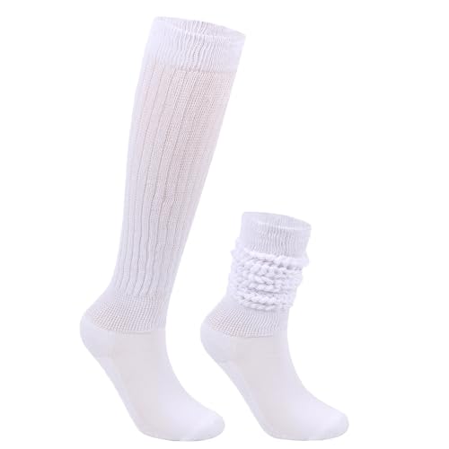 Image of 3 Pairs Slouch Socks for Women, Soft Extra Long Scrunchy Knee High Sock, Unisex Tube Socks Scrunch Socks Football Socks