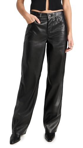 Levi's Women's Faux Leather Baggy Dad Pants, Slippery Slope, Black, 25