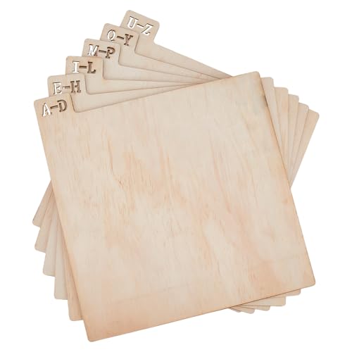 SUPERFINDINGS 1 set 6pcs Wooden A-Z Record Divider Record Sorting Label Board, CD