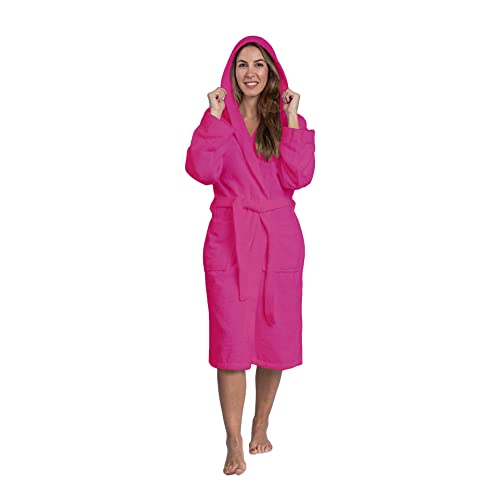 SABANALIA - Albornoz de rizo con capucha 420 grs. (varias medidas y colores disponibles) - M, Fresa