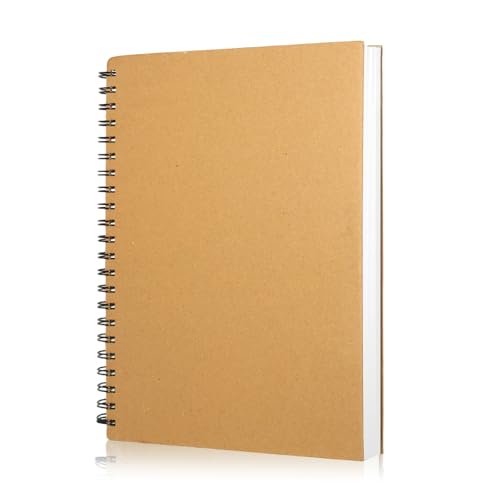 60 Feuilles 120 Pages Carnet de Dessin Spirale A4 Papier Épais 160 GSM, Carnet de Croquis cartonné, Couverture Rigide Kraft Sans Acide, Pour Croquis Crayon...