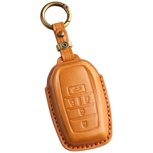 新型 VOXY 90系 キーケース ノア 90系 キーカバー アルファード ヴェルファイア 40系 トヨタ 本革 2023年 最新アクセサリー パーツ (3D高級(5ボタン), キャメルA)