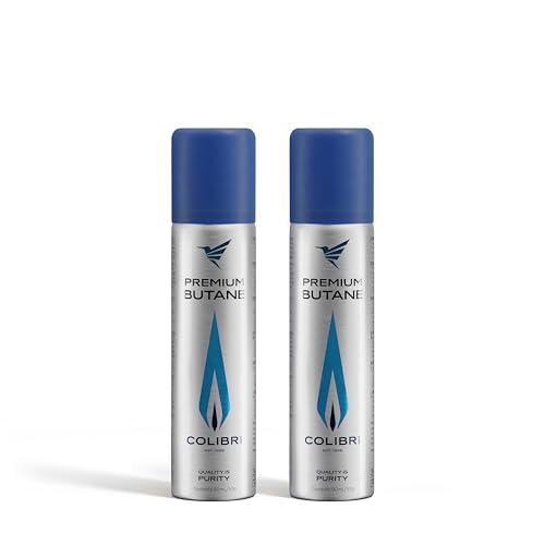 Colibri – Butangas 2 x 90 ml zum Nachfüllen von Feuerzeugen, Flambierbrennern, Küchenbrennern, Bunsenbrennern & Co – Feuerzeuggas...