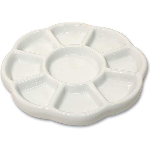 The Beadsmith Ceramic Mixing Palette, Sunflower Design Paint Holder, Arts & Crafts Accessories Organizer, 5.5