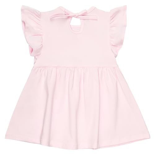 2Pack Toddler Baby Girl Boho Dress Cotton Ruffle Sleeve Solid Floral Print Summer Beach Sundress 5