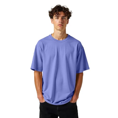 Image of Nobero 100% Cotton Oversized T Shirts for Men Stylish | Oversized Fit | Solid T Shirts for Men 180 GSM Combed Cotton | Round Neck Half Sleeve