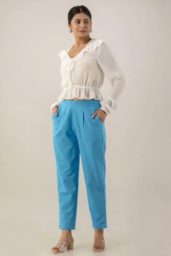 Image of Regular Fit Cotton Woman Trousers Pants Kurti Pant Casual Daily Formal Office Use