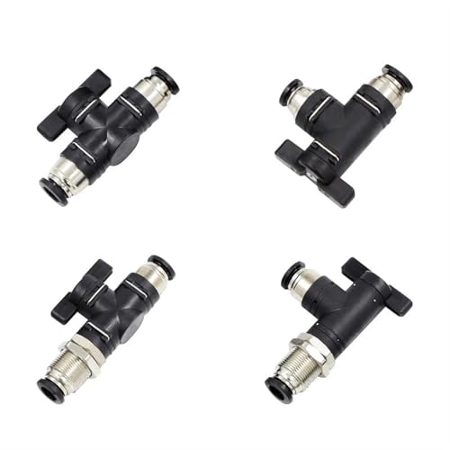 Connecteur de tube d'air 8mm BUC et vanne à bille pneumatique manuelle