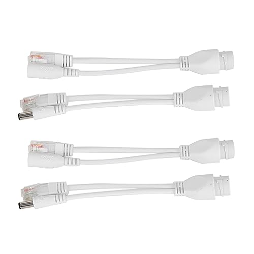 5 Pares Adaptador Divisor POE, Divisor Ethernet POE para Cámara IP, Inyector Power Over Ethernet DC12V con Transferencia de Datos 10/100Mbps para Cámaras de Seguridad (Blanco) miniatura 2
