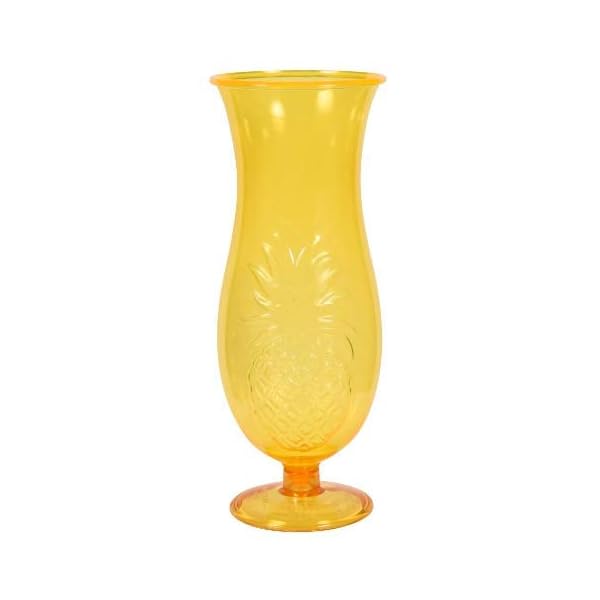 Hurricane Glasses Plastic Luau Tumblers (4 Pc) Tropical Summer Party