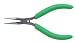 Xcelite LN542 Thin Fine Point Long Nose Plier with Green Cushion Grip Handle, Serrated Jaw, 5" Length, 1-3/16" Jaw Length