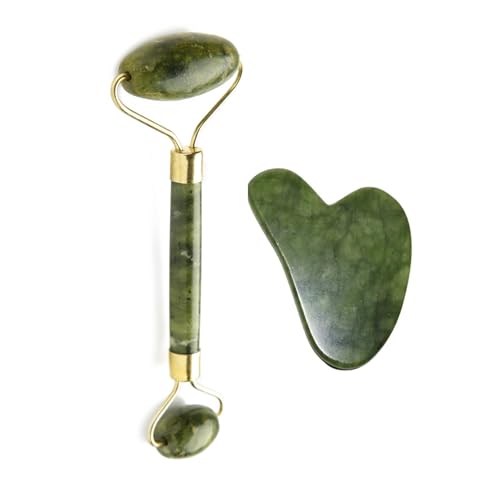 GLOWFINITY Quartz Jade Roller, Gua Sha Set, Gifts for Women, Mass...