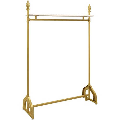 Estante de exhibición de ropa OUdini de metal dorado resistente con particiones de 120x175 cm 2