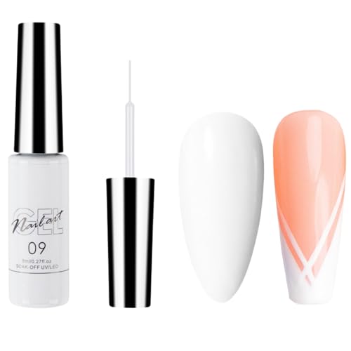 IMGDD Gold Metallic Nail Art Gel Liner Nail Polish, Chrome Mirror Effect Gel Nail Polish, for French Manicure Salon Home DIY Painted Drawing Painting Nail Paint Design