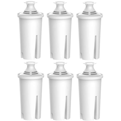 ITEHZTO Replacement Filters for All Brita® Pitchers and Dispensers, Fits Brita® Classic OB03, Mavea® 107007, and More, Last Up to 2 Months or 40 Gallons (Pack of 6)