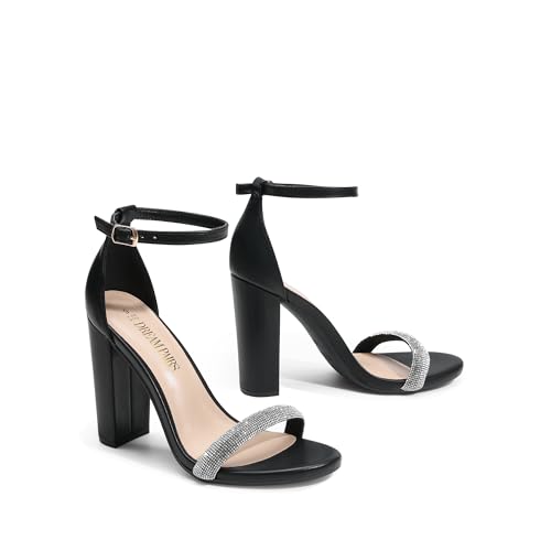 Image of DREAM PAIRS Women's Hi-Chunk High Heel Pump Sandals | High Heels, Pump Sandals, Buckle