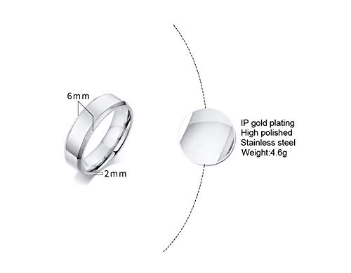 VNOX (Free Engraving) Stainless Steel Personalized Plain Band Ring for Men and Women,6MM/8MM2